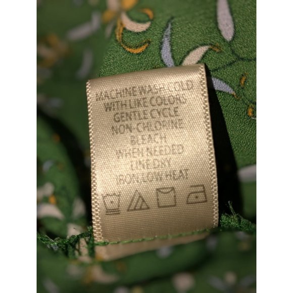 Max Studio Green Floral Boho Peasant Blouse XL Cotton/Rayon 3/4 Sleeves Pullover - Picture 9 of 9